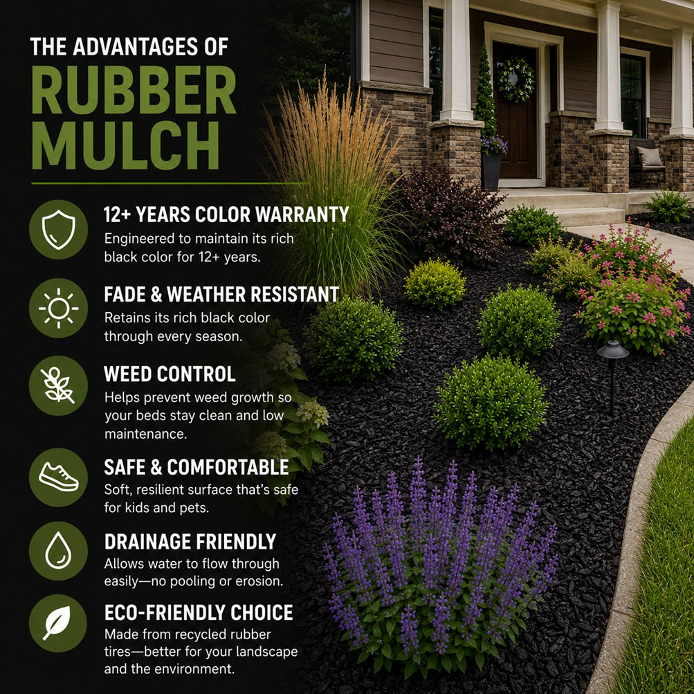 Black Rubber Mulch for Landscaping