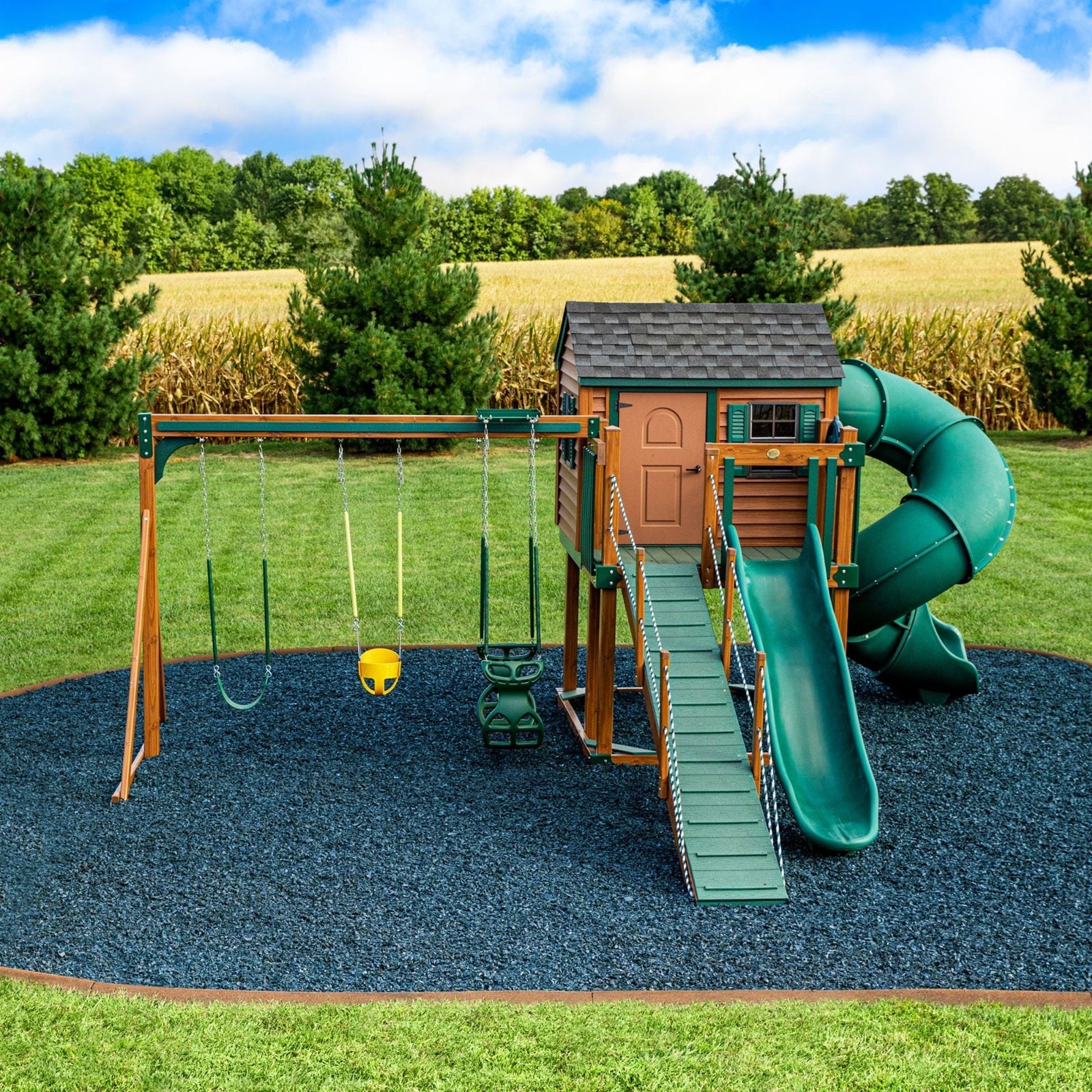 Blue Rubber Mulch for Playgrounds