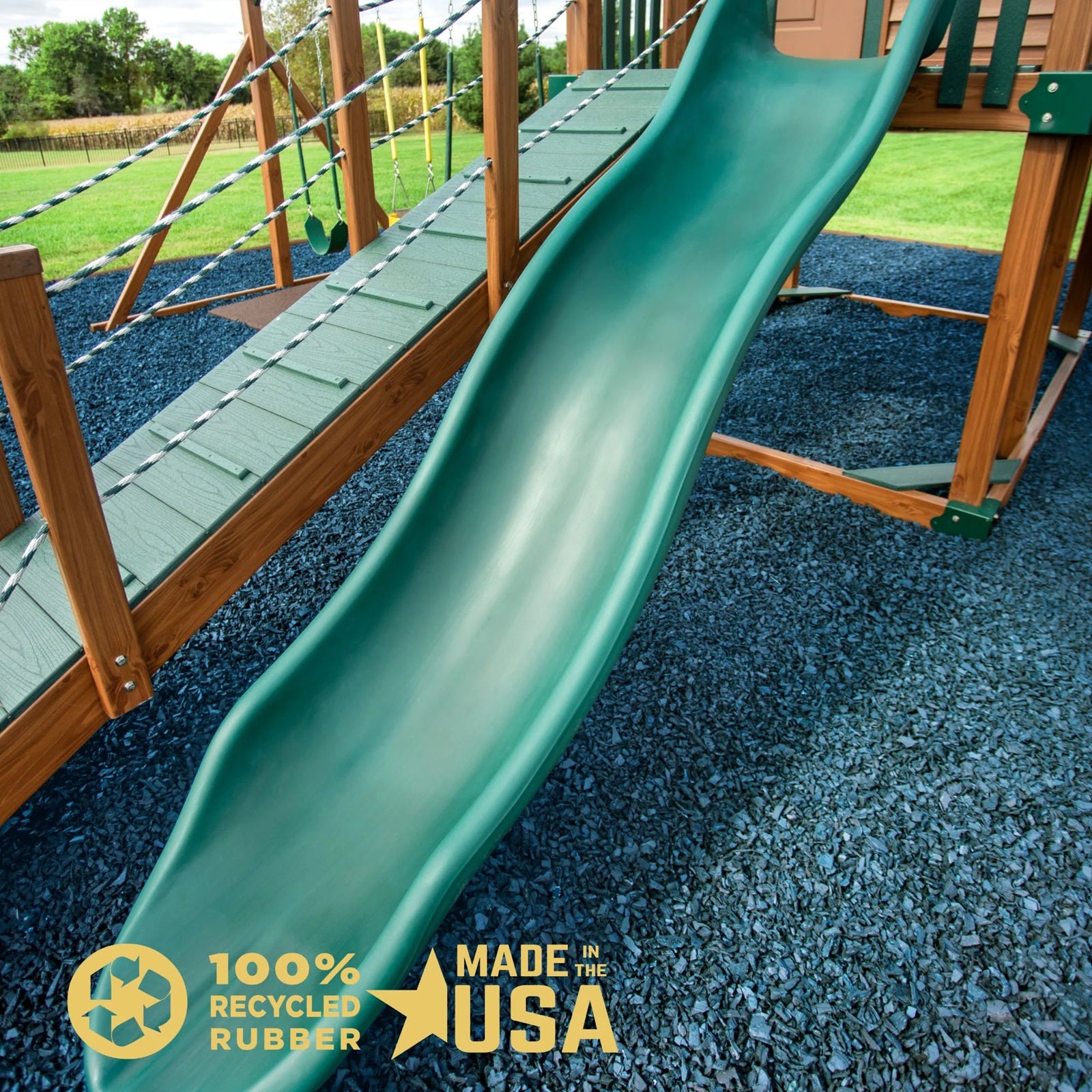 Blue Rubber Mulch for Playgrounds
