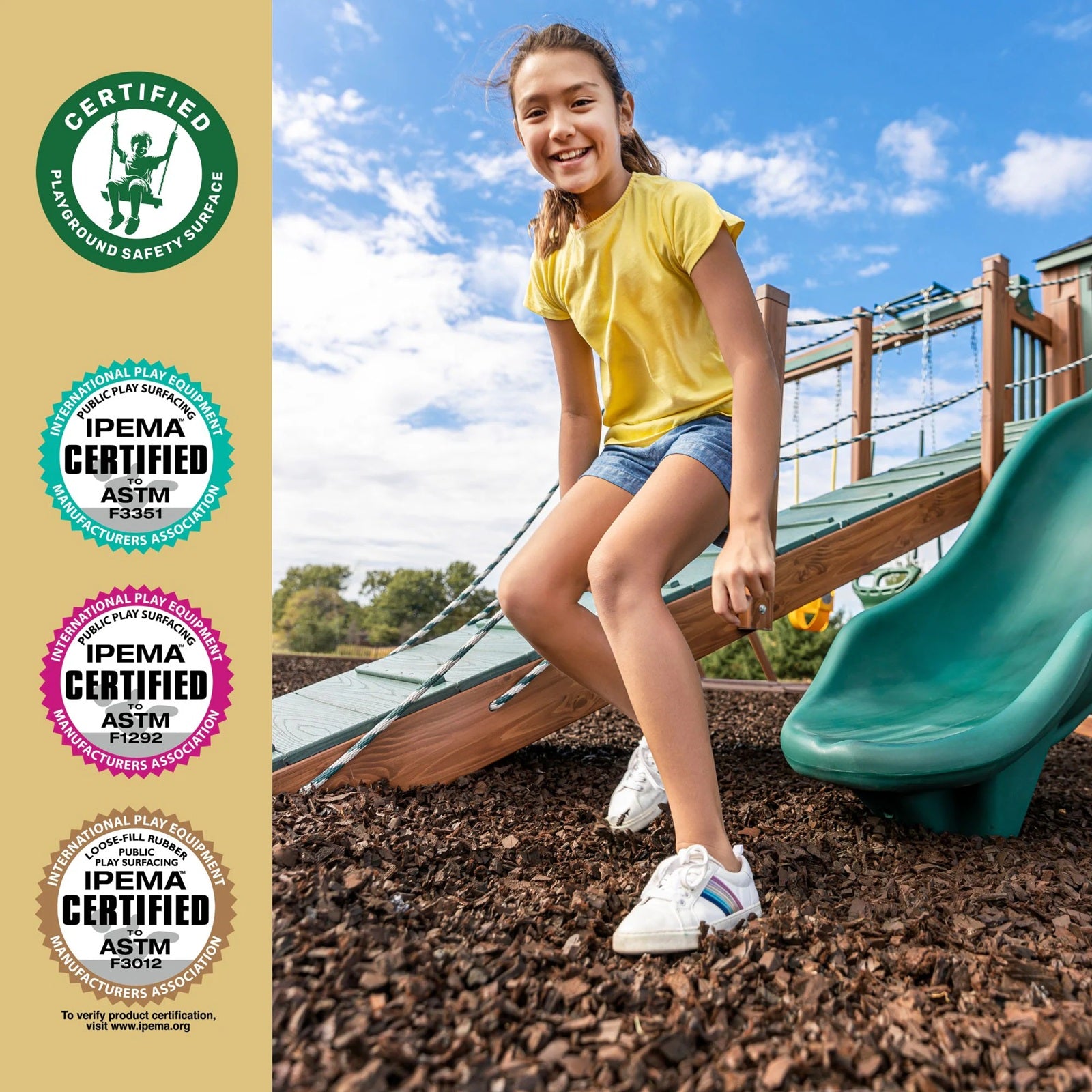 Brown Rubber Mulch for Playgrounds