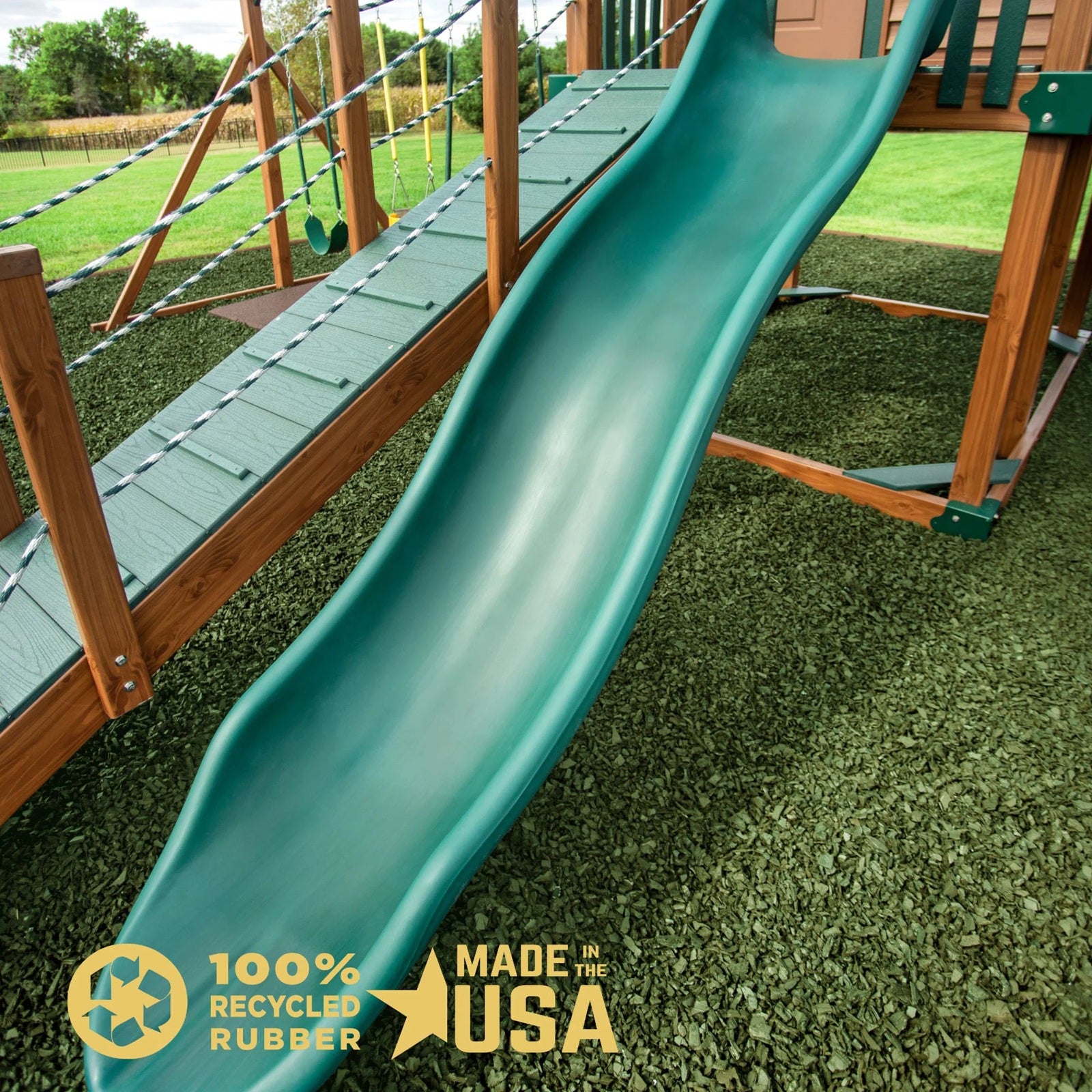 Green Rubber Mulch for Playgrounds