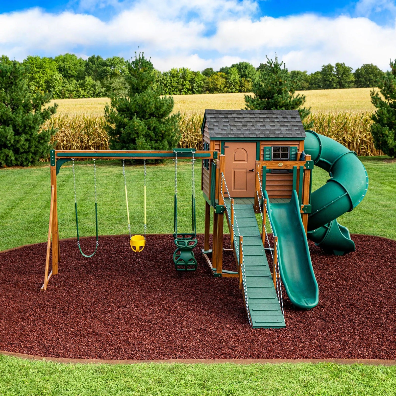 Red Rubber Mulch for Playgrounds