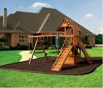 Brown Rubber Mulch on Playground